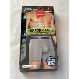 Hanes 3-pack X-temp Performance Boxer Briefs size S small 28-30" Black/Gray/Blue